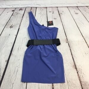 NWT Guess brand indigo belted dress pockets XS